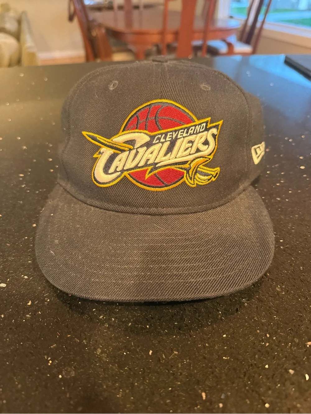 New Era Cleveland Cavaliers Black Hat with Red and Gold Logo